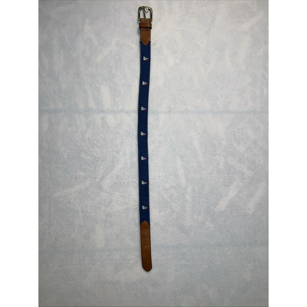 J. McLaughlin Size Small Navy Boat Belt Embroidered Youth  WOW !!!‎